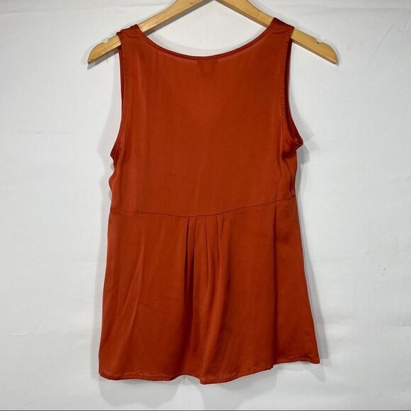 Ann Taylor Brunt Orange Knot Neckline Tank Top - Picture 2 of 11